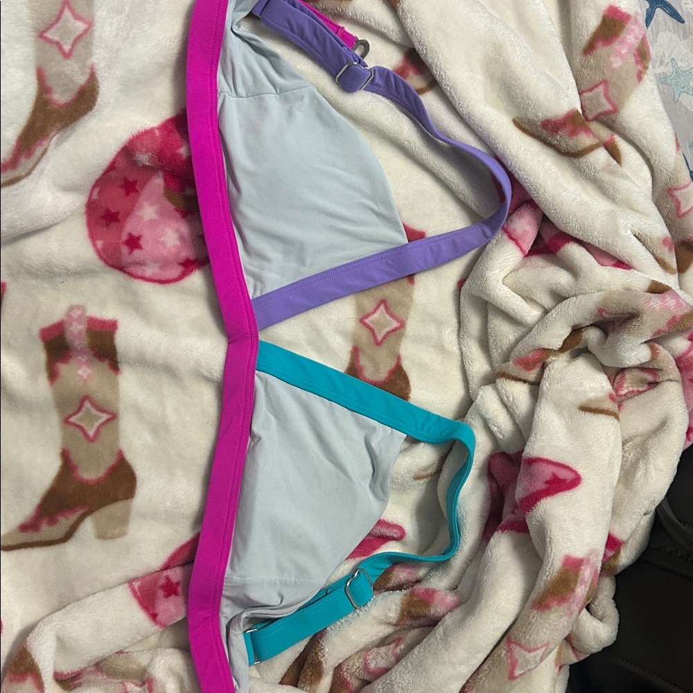 Colorful Triangle Bikini Top